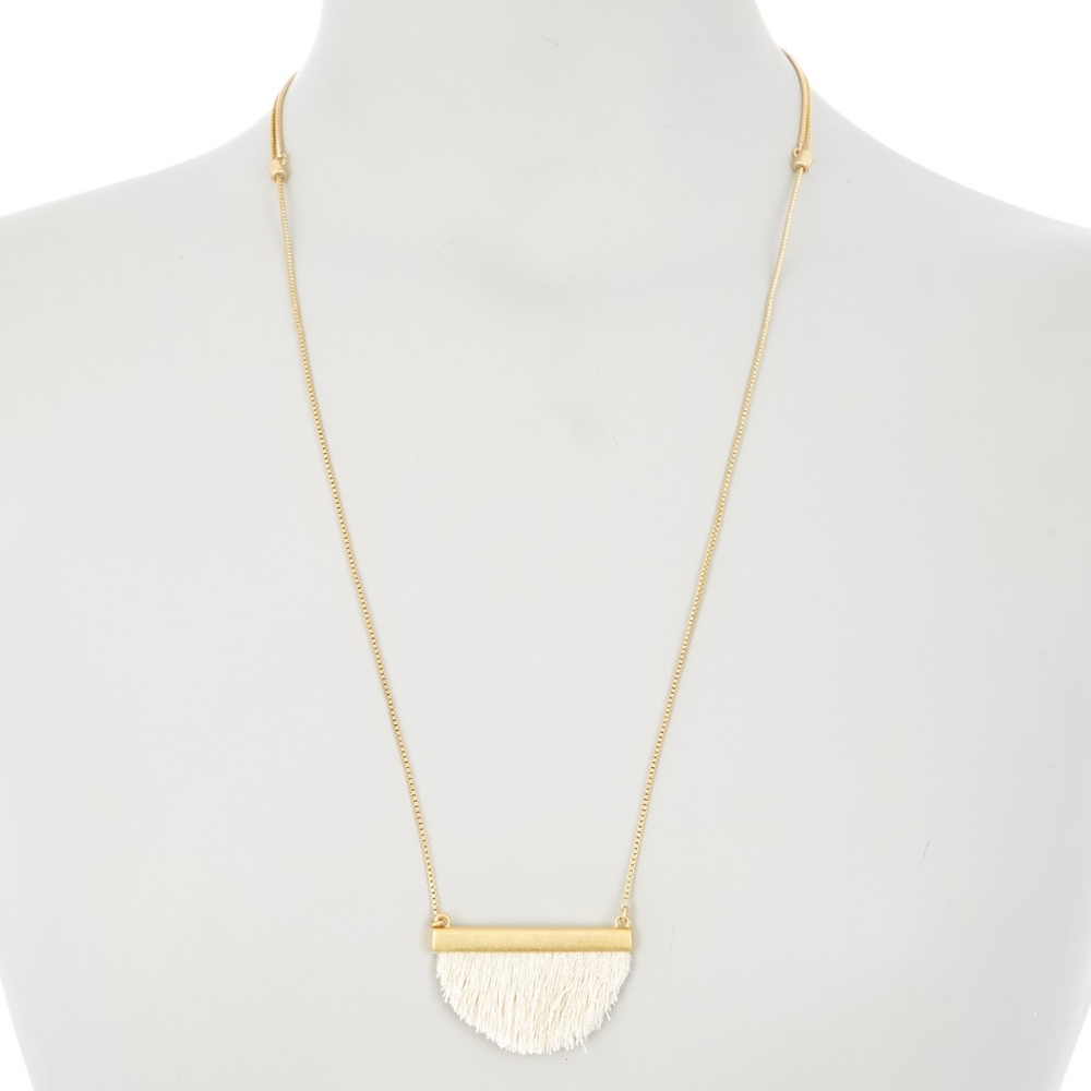 Madewell Dreamkeeper Fringe Necklace, Cream